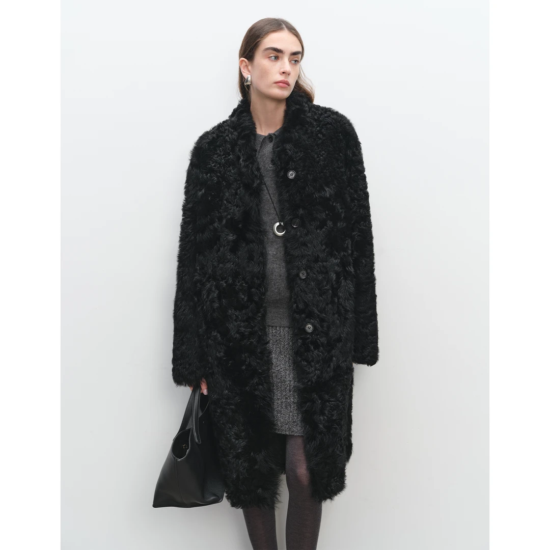 MSBEAST锁温蓄暖茧型休闲小棒球领托斯卡纳皮毛一体外套丨寻冬寂