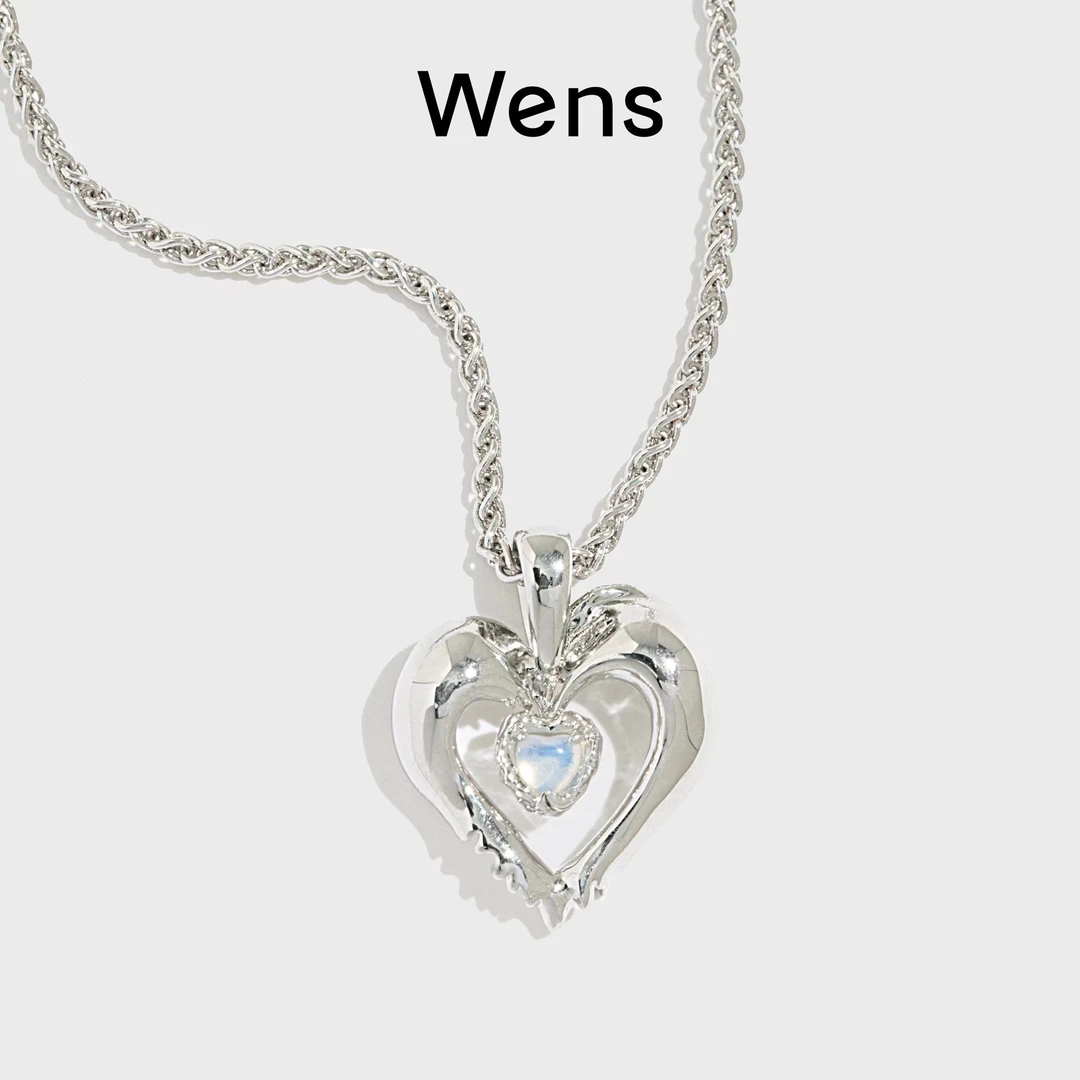 Wens/吻斯 铜合金项链 甜美爱心项链银色时尚百搭礼物设计师