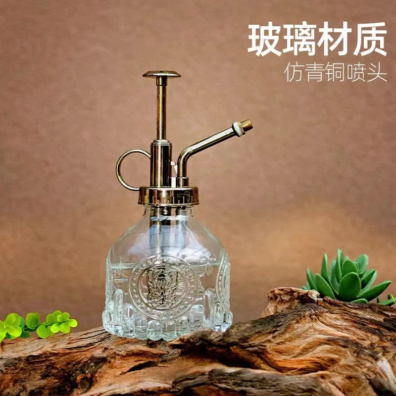 【玻璃浇花喷壶】北欧复古气压式园艺家用小型喷水壶