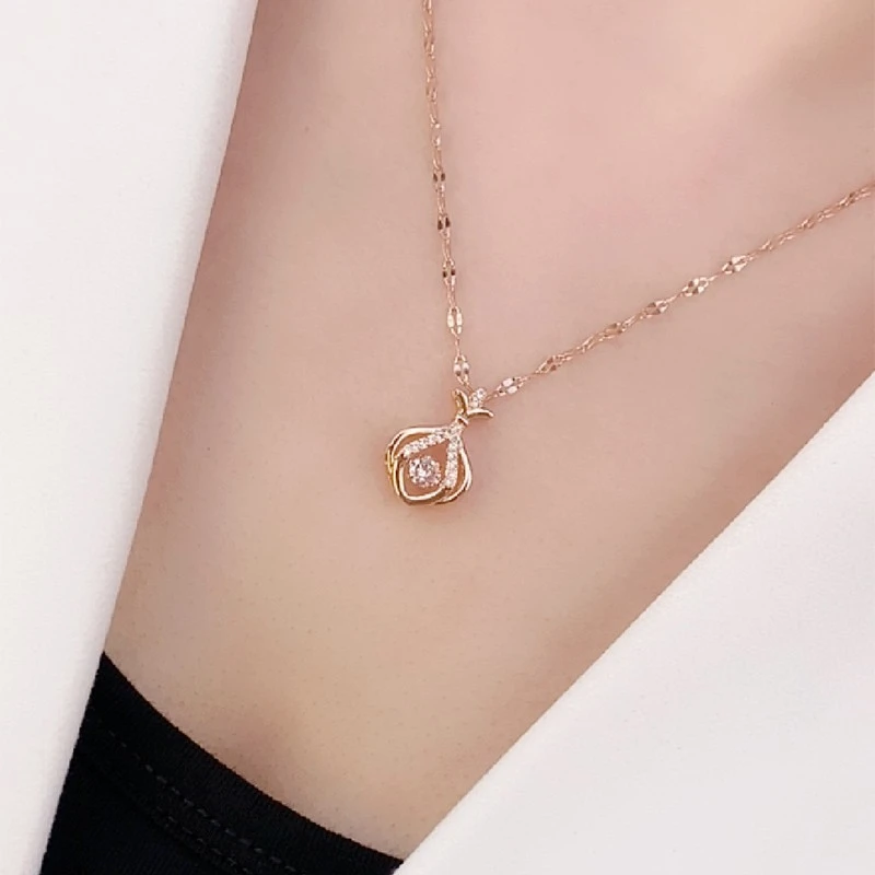 钛钢项链  A100钛钢项链 灵动香包吊坠项链小众简买一送一手链