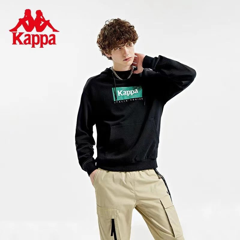 Kappa卡帕套头帽衫男字母标语卫衣长袖时尚外套K0B52MT62D