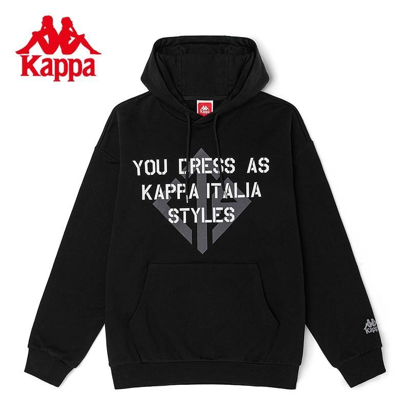 Kappa套头帽衫新款秋男休闲字母印花运动卫衣连帽长袖K0B52MT64D