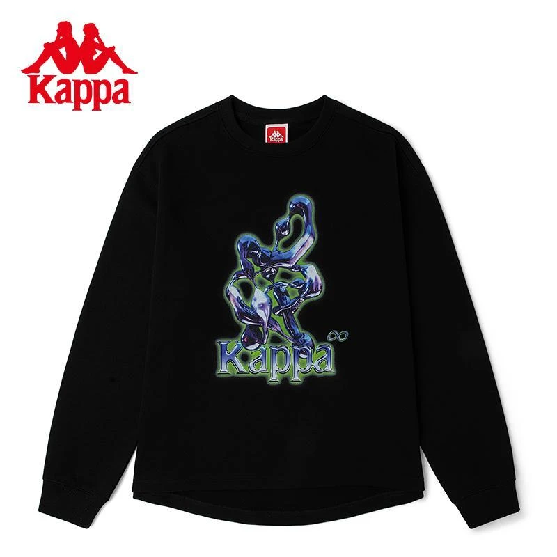 KAPPA套头衫男女运动卫衣圆领印花休闲春秋情侣长袖-K0BY2WT90D