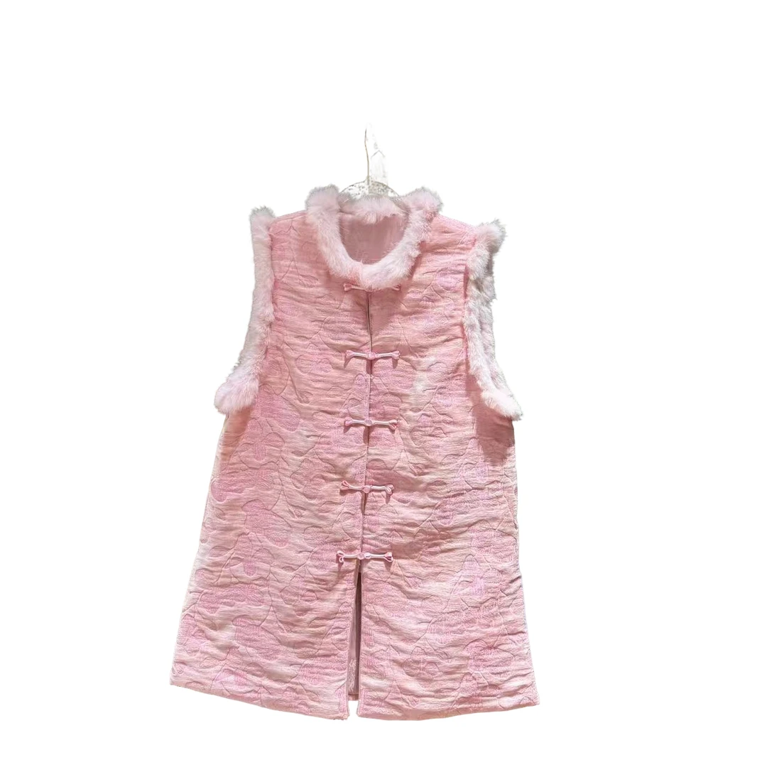 9312/#新款棉新中式国风马甲《颂江雪》无袖国潮风提花宽松百搭复古