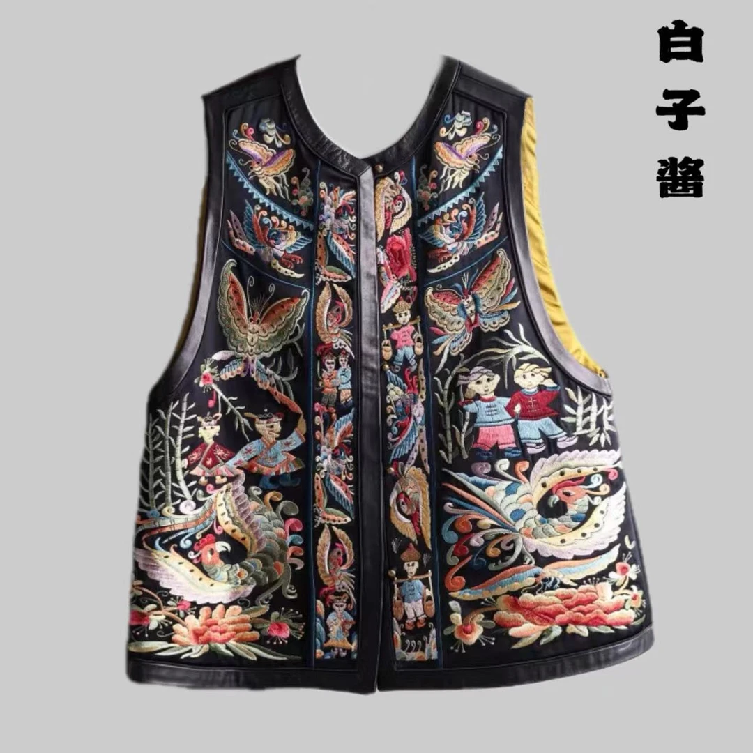 892#新款新中式《洛神花蝶》网红复古复古立领绣花重工刺绣无袖马甲