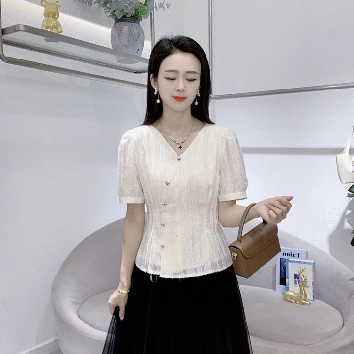 A6789新款时尚百搭打底衫外穿小衫减龄显瘦衬衫上衣
