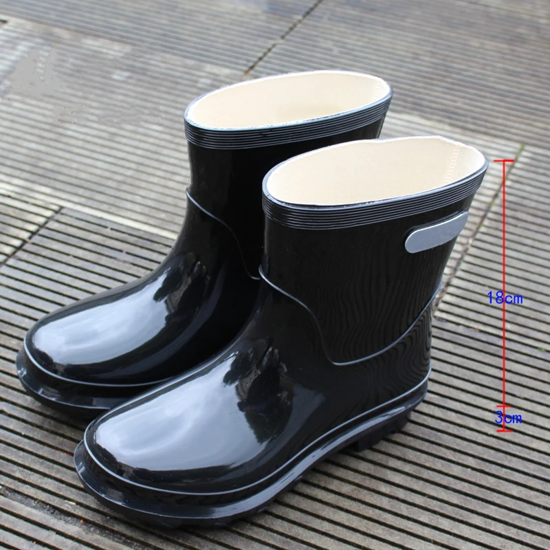 上海雨鞋加厚男士短筒防水鞋套工地厨房胶鞋中高筒加绒雨靴女水靴