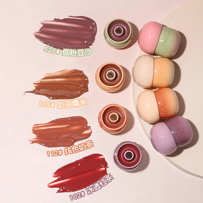 novo5809唇冻口红防水防汗不掉色不沾杯唇釉滋润学生素颜显白平价