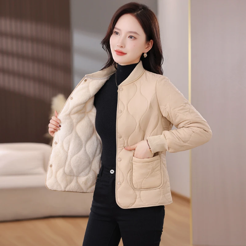 加绒内胆棉衣女秋冬新款内搭贴身保暖棉服外套轻薄打底内穿小棉袄