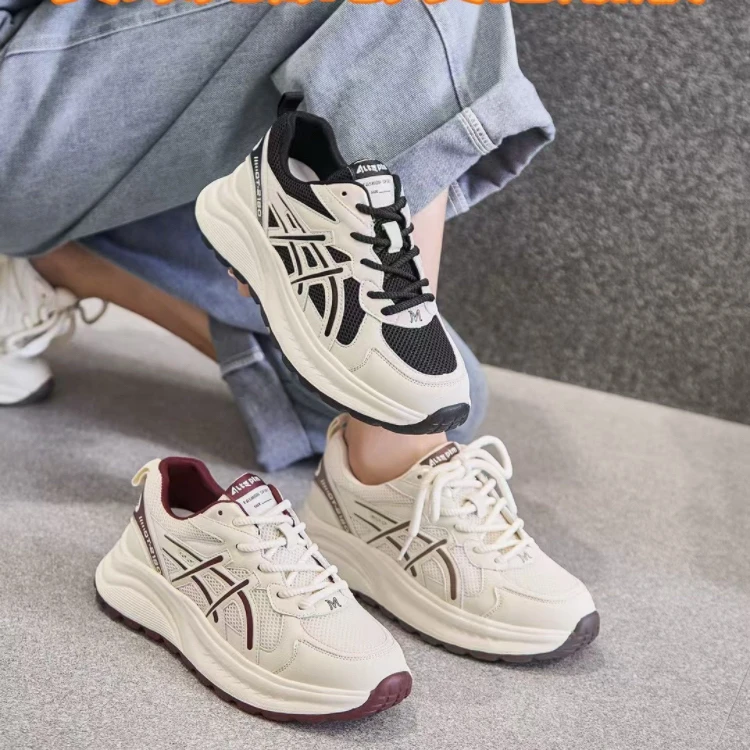 轻便拼色老爹鞋女秋季新款百搭舒适系带显脚小休闲鞋