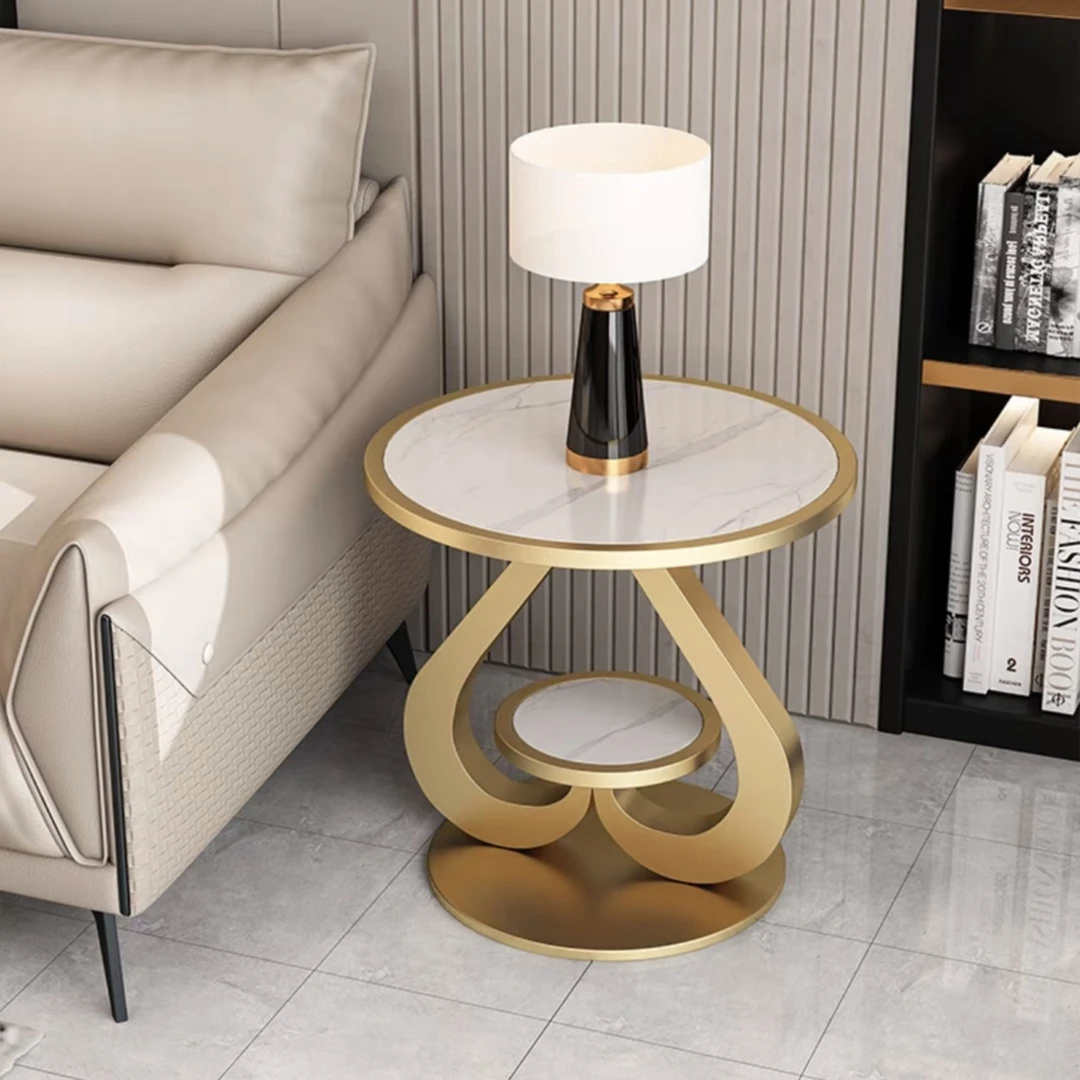 家用圆形沙发边几边柜简约现代床边柜创意轻奢阳台茶桌角几小圆桌