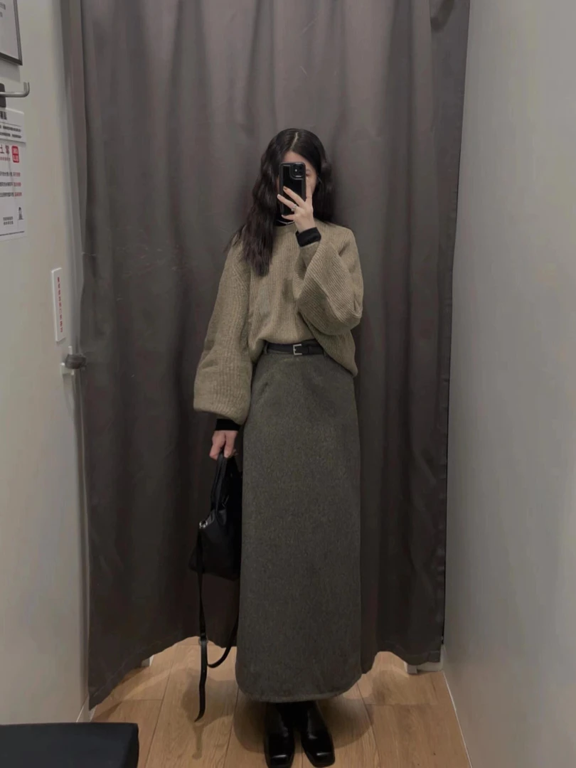 秋冬新款2024轻熟风针织上衣套装搭配中长款半身裙显瘦一整套女装