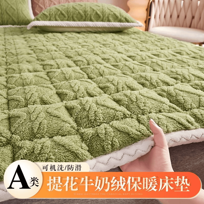 A类牛奶绒软床垫加厚塔芙绒褥子冬季榻榻米单人铺底候珊瑚绒垫被