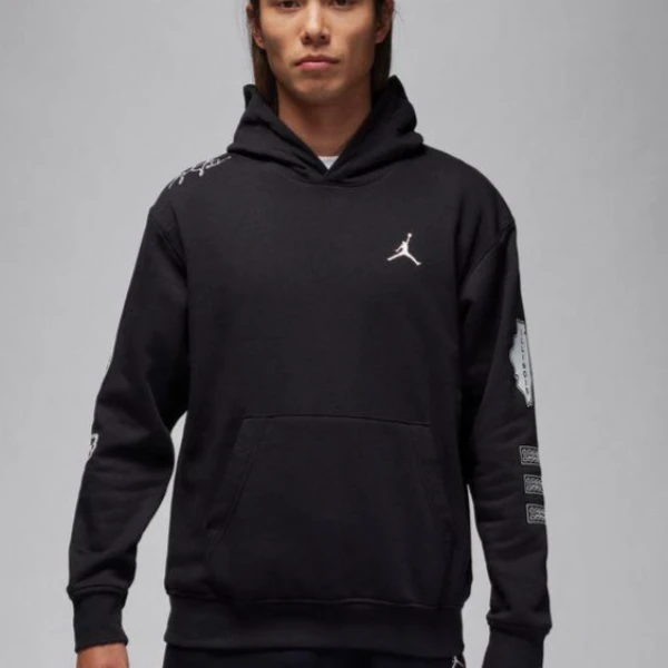 AIR JORDAN乔丹男子上衣连帽套头运动衫加绒黑色FN4617-010