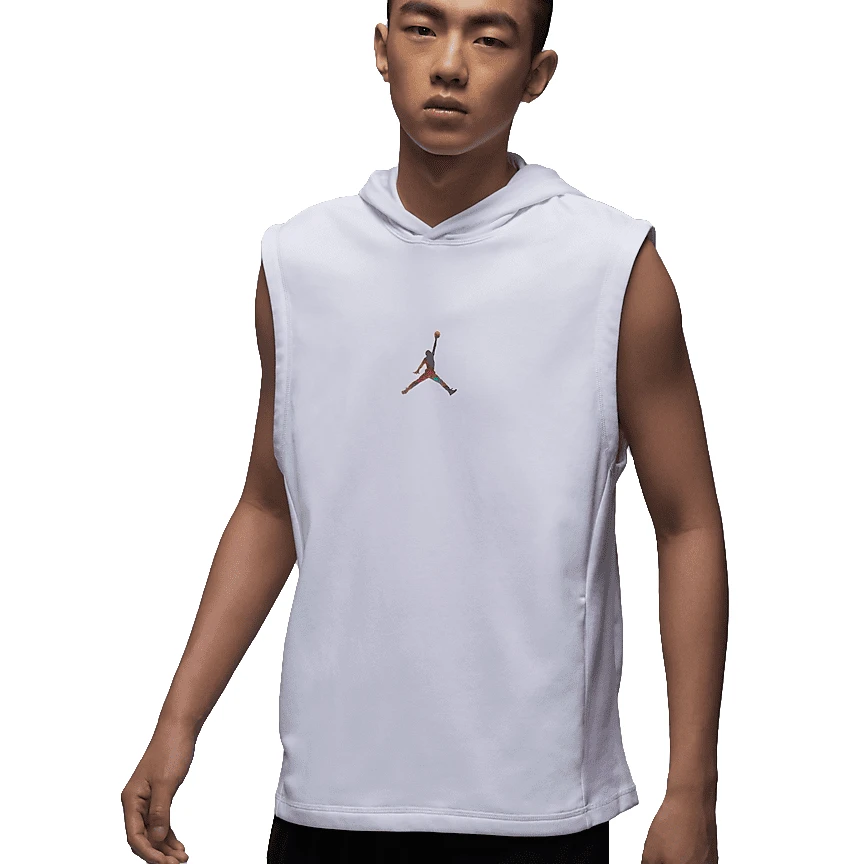 AIR JORDAN乔丹正品男女款无袖连帽DRI-FIT背心白-HF6591-100