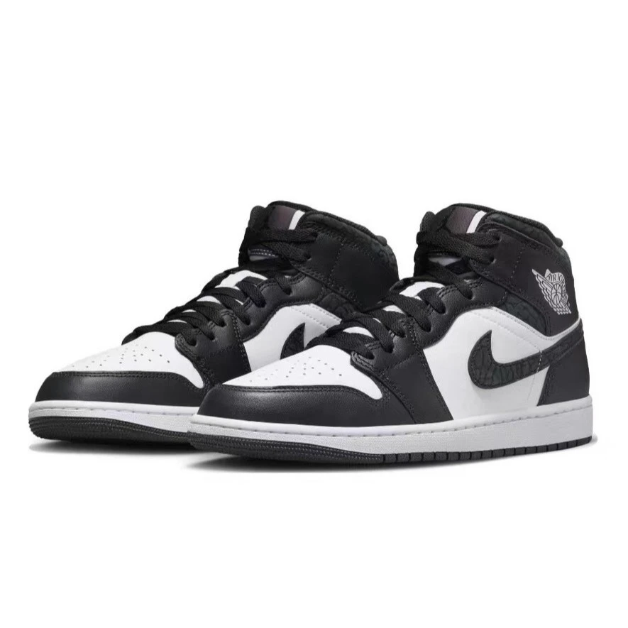 AIR JORDAN 1 MID-乔丹正品男子百搭休闲运动板鞋黑白-FB9911-001
