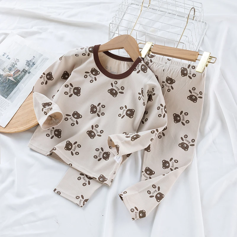 儿童春秋莱卡棉内衣套装中大童保暖打底套秋冬家居服内套秋衣秋裤