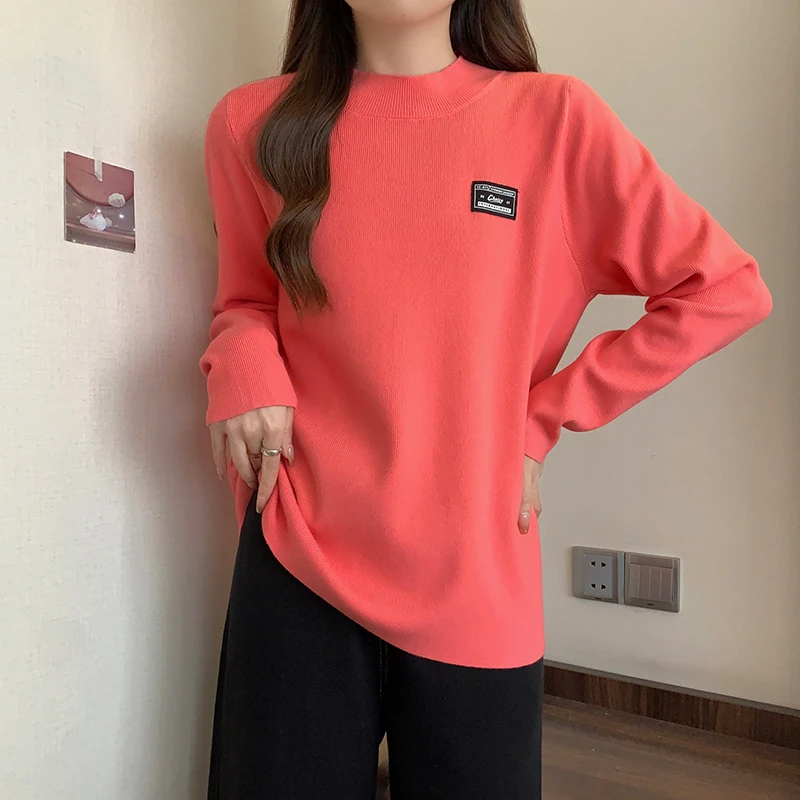 8057现货大码女装2024春装洋气显瘦针织衫胖mm宽松百搭毛衣上衣