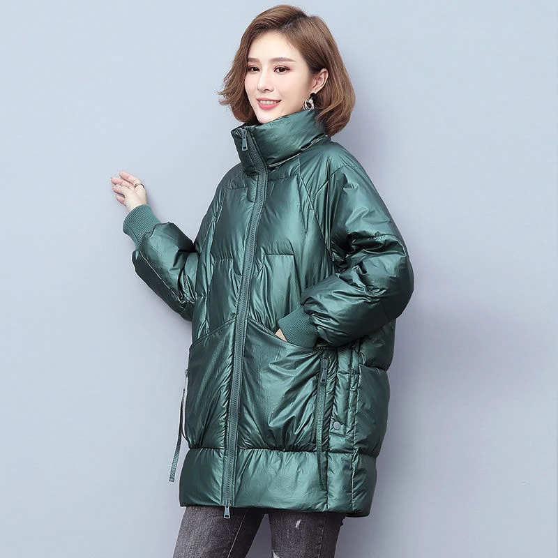 雅鹿羽绒服女20233年冬新款加厚棉袄中长款时尚韩版宽松立领棉