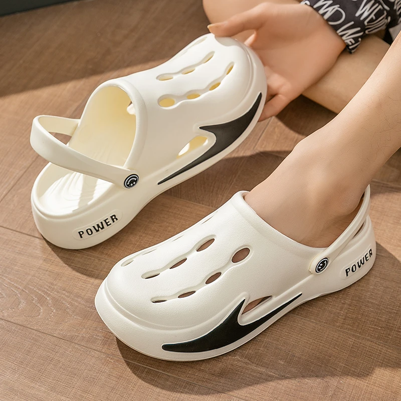 男士夏季高级感外穿凉鞋家居外出防滑软底两穿包头沙滩洞洞鞋男士