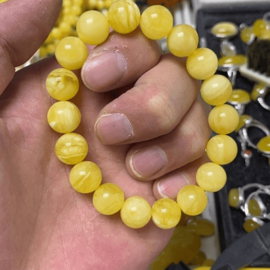 蜜蜡裸石未镶嵌手串