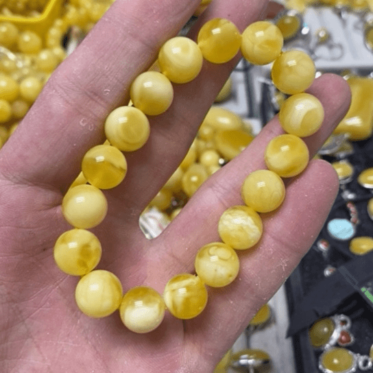 蜜蜡裸石未镶嵌手串