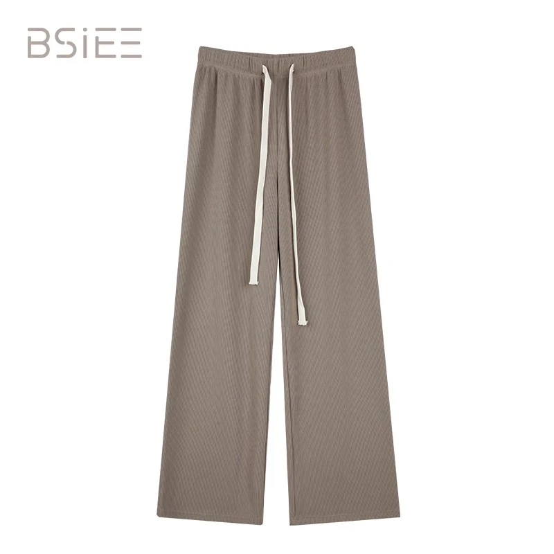 BSIEE/本涩休闲舒适时尚垂感百搭松紧腰抽绳针织面料裤
