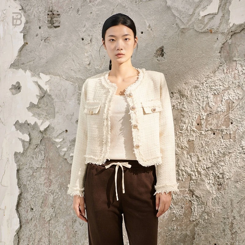 BSIEE/本涩粗花呢外套纯欲风高级感秋季热销新品小香风短款外套女