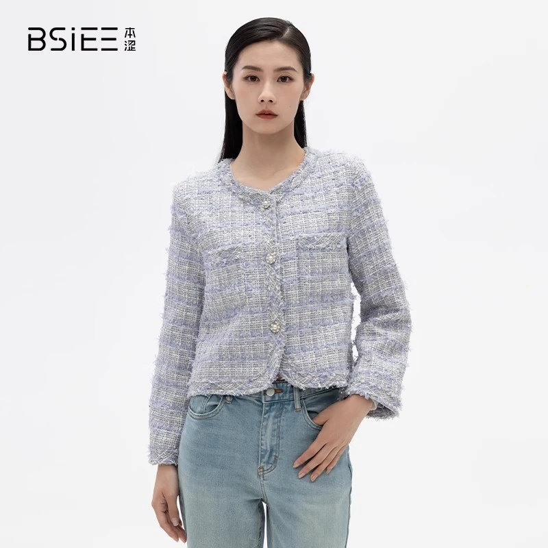 BSIEE/本涩两口袋外套春季新款时尚简约通勤百搭外套女