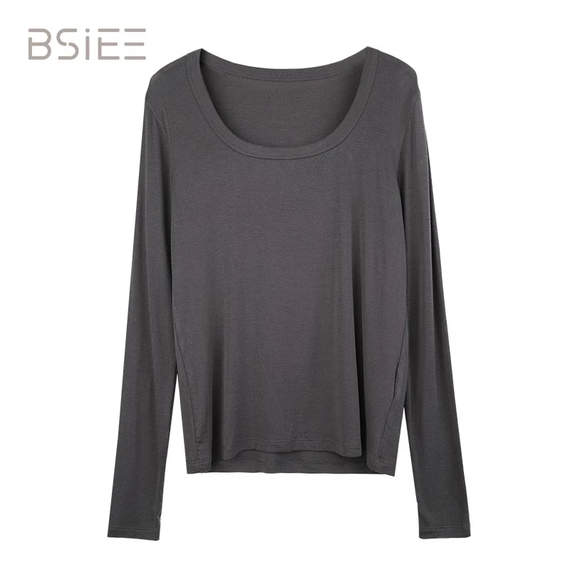 BSIEE/本涩休闲时尚简约针织女款百搭方领打底衫