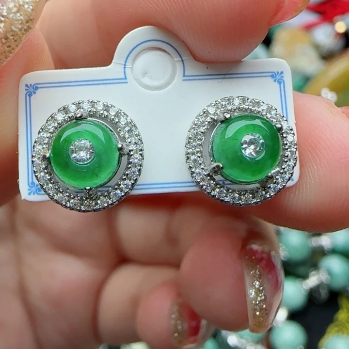 翡翠耳饰未镶嵌天然A货24