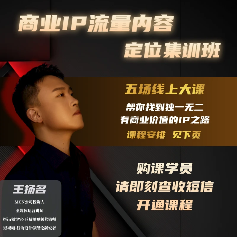 商业IP流量内容定位集训班