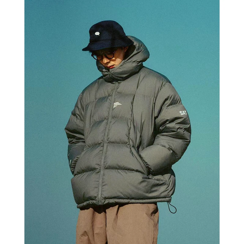 SENDAWAY23AW日系玲珑格三防90白鸭绒情侣男加厚保暖连帽宽松冬季