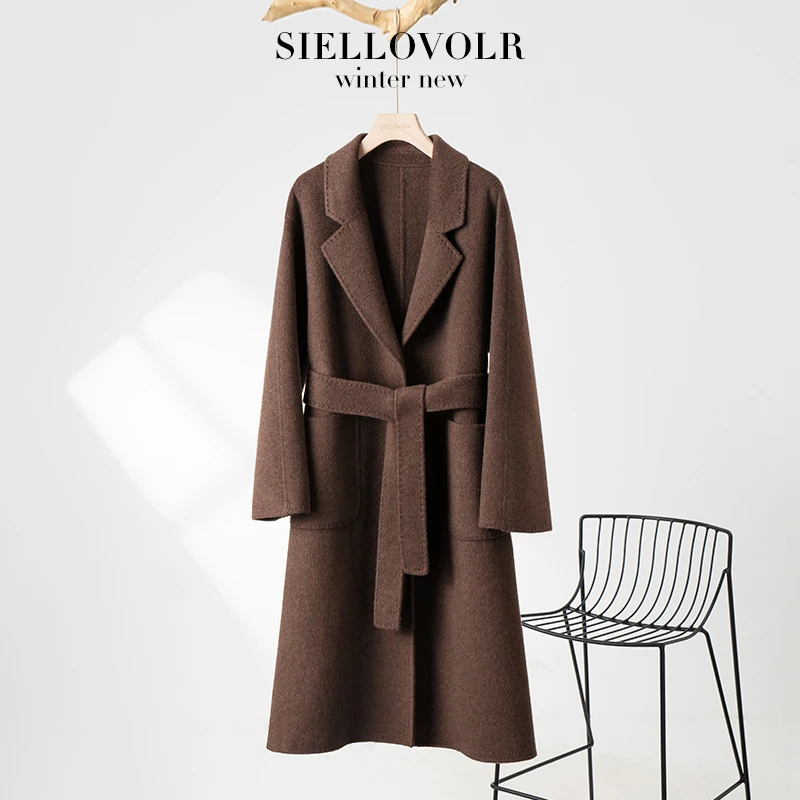 【秋上新】设计师高定10%山羊绒双面绵羊毛大衣轻奢氛围感外套