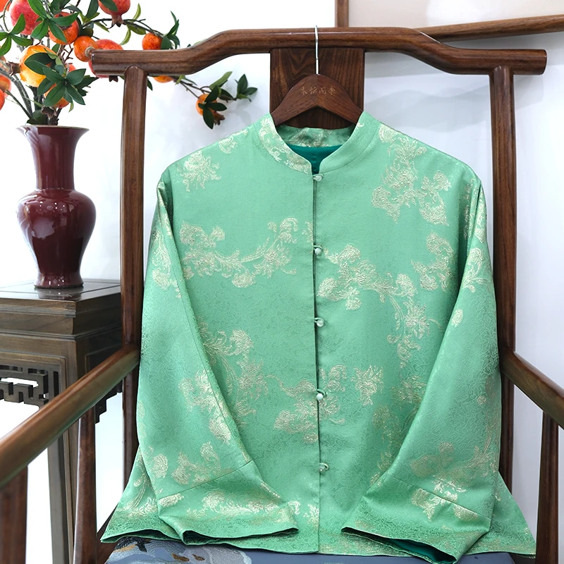 『清与』新中式桑蚕丝外套上衣L1013