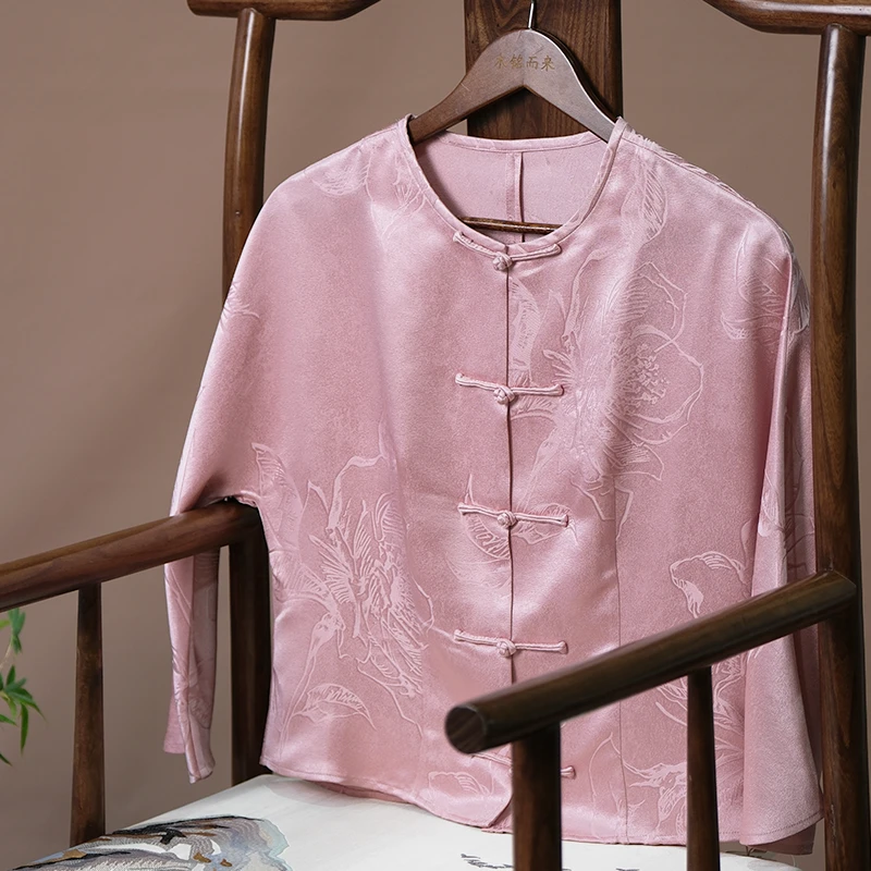 『莞卿』新中式桑蚕丝大王缎上衣H0410