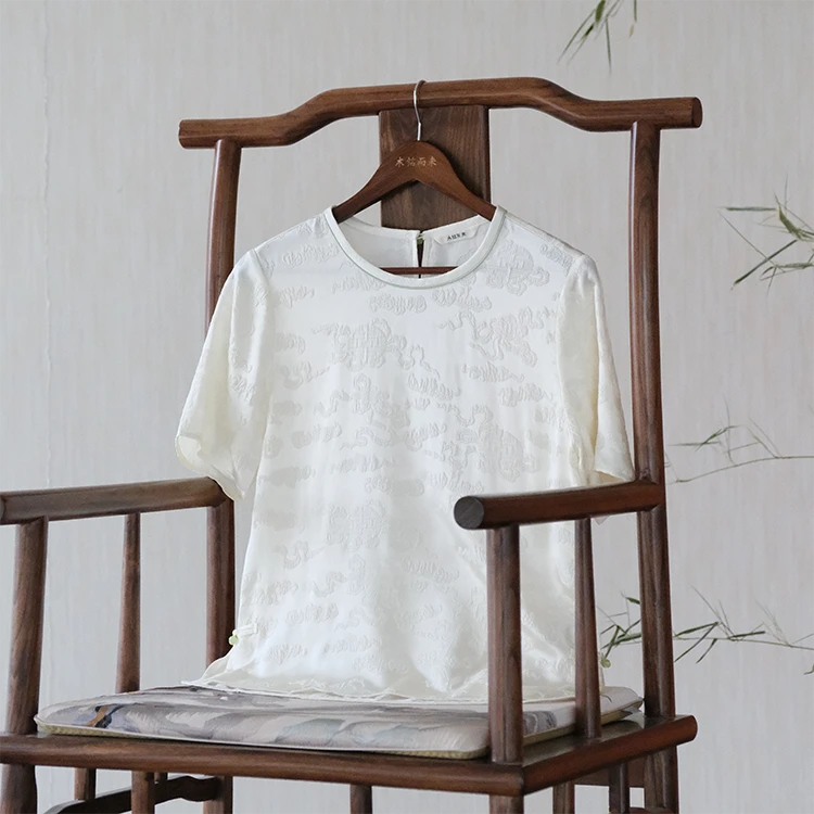 『枕月』新中式桑蚕丝冠乐皱DGSC0744