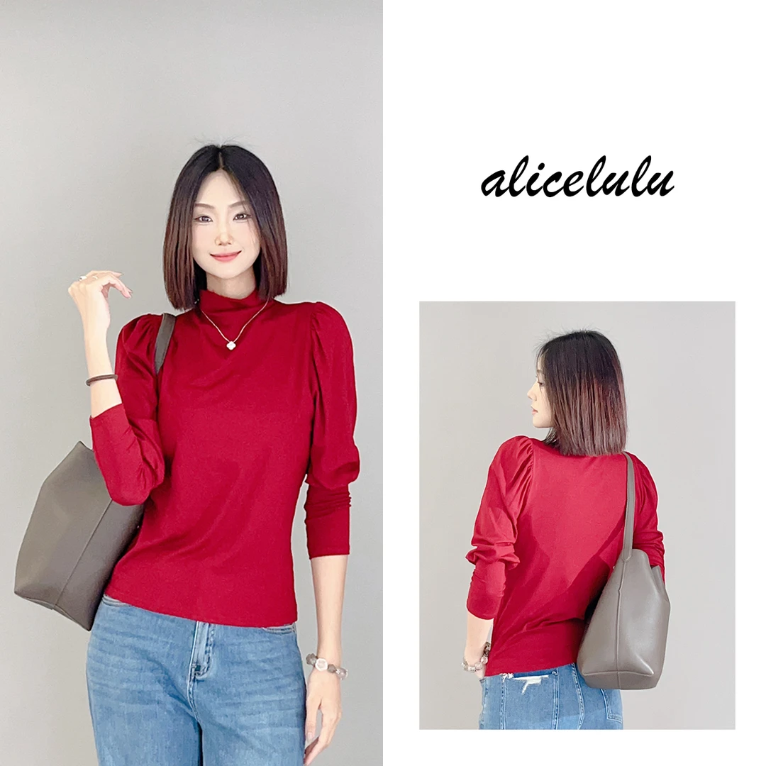 2 ALICE “宫殿漫游”打底衫 灯笼袖 纯色百搭 S1034557T