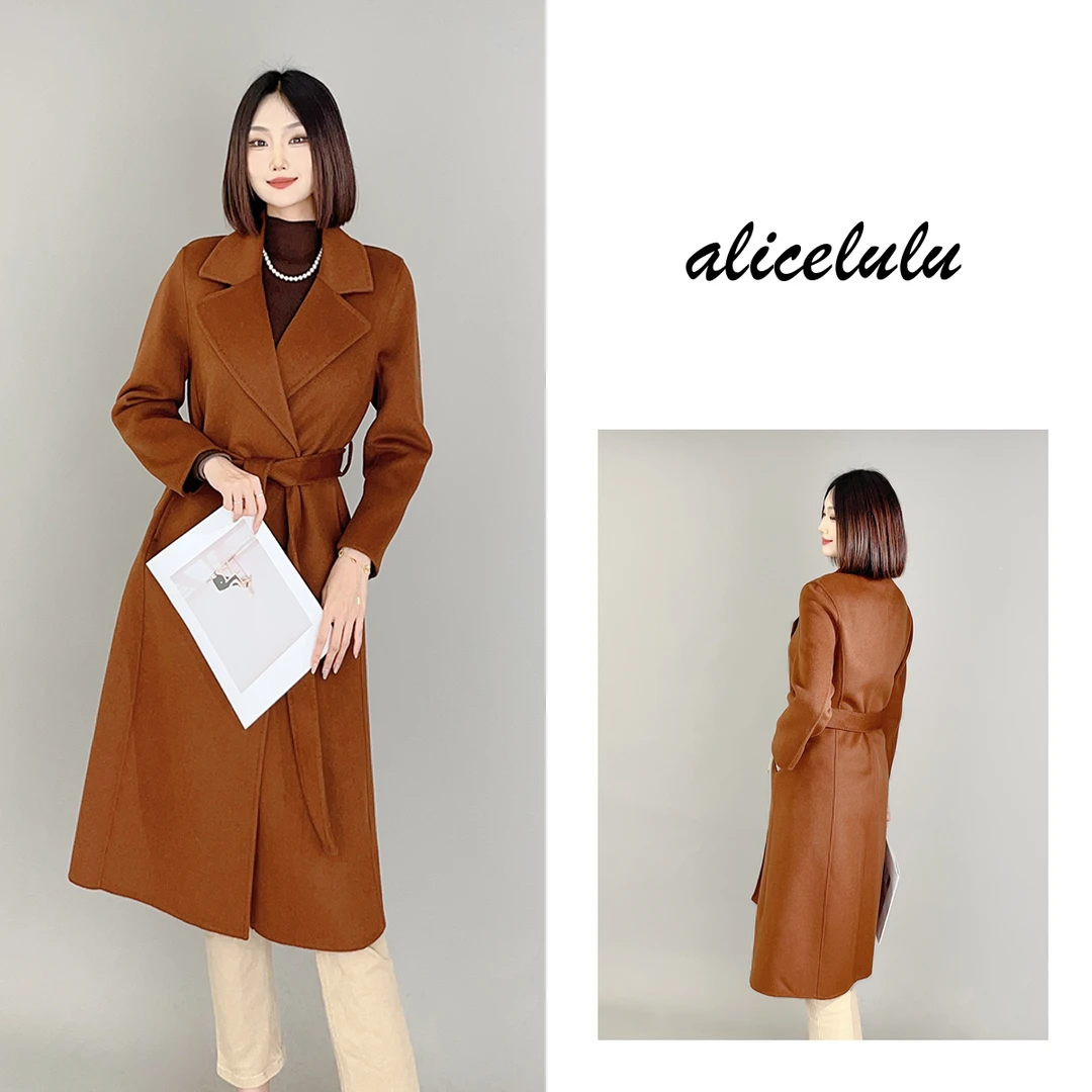4 ALICE “一见棕情”毛呢大衣 柔糯羊毛 优雅绑带 S2140008Tr
