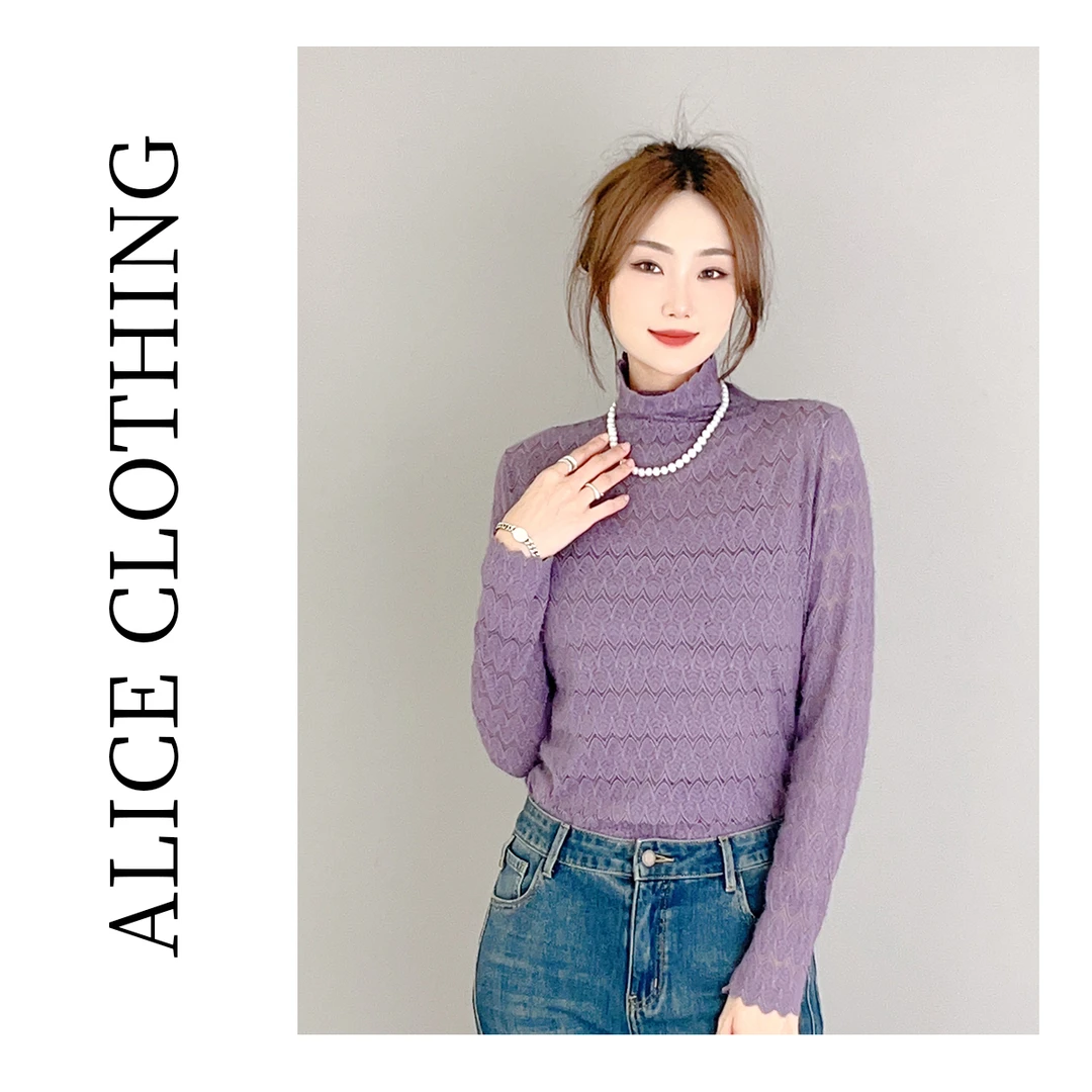 4【ALICE“一帘幽梦”时尚打底衫】柔软蕾丝 吸湿排汗 S2135323T