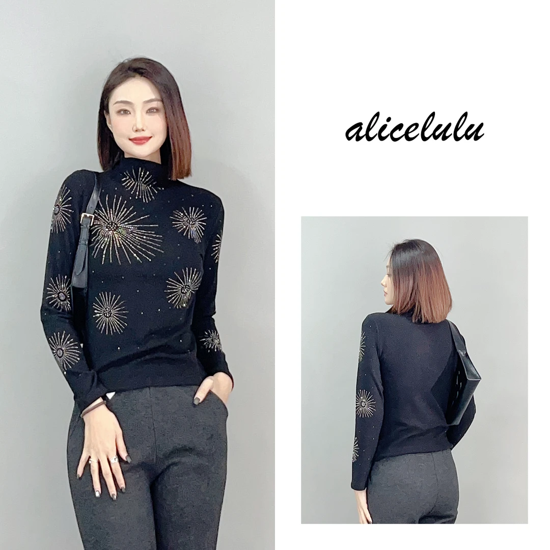 4 ALICE “许愿烟花”打底衫 璀璨烫钻 保暖显瘦 S2141347T