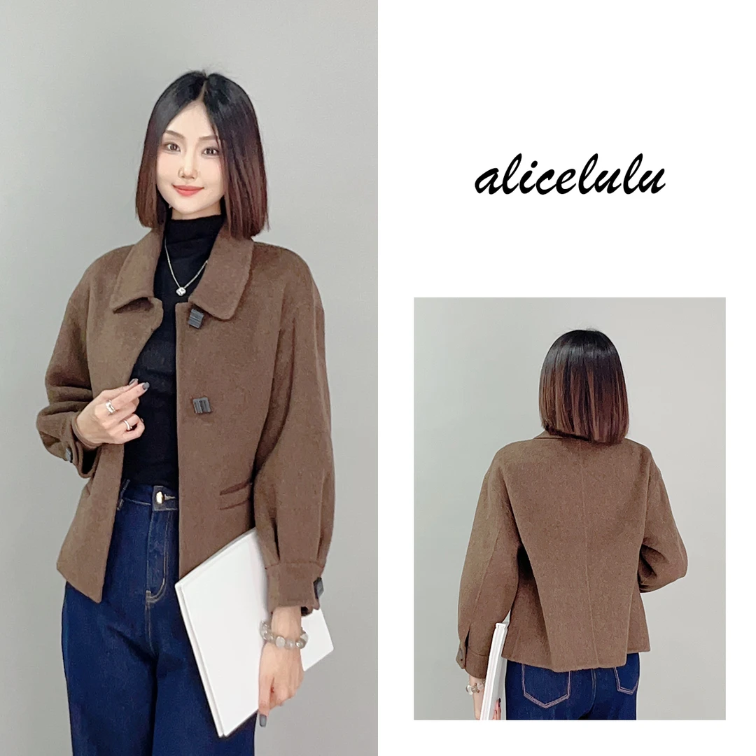 4 ALICE “温暖魔方”毛呢大衣 镰刀袖 时髦方扣 S1034611Tr