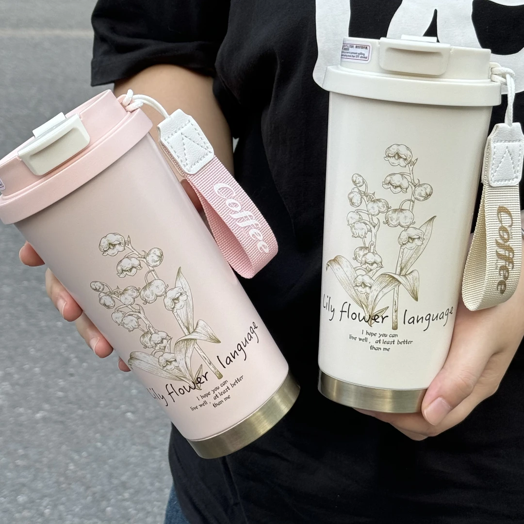 2024新款水杯316不锈钢保温杯高颜值食品级咖啡杯便携随行吸管杯