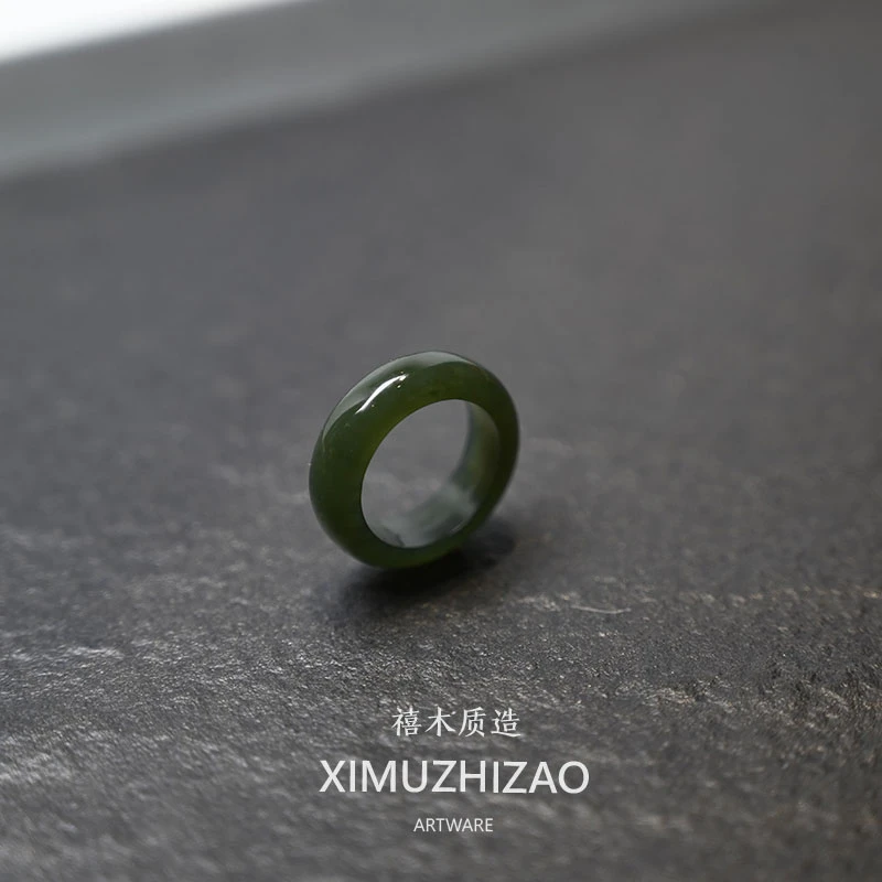 合金戒指 [跑环]和田款绿小玉跑环文玩配饰念珠绕指柔卡环跑圈