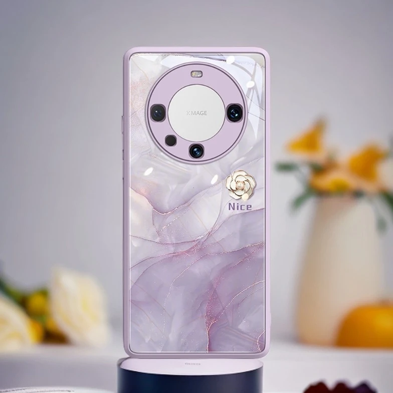 全包镜头60水墨山茶花新款mate高级感50适用华为mate60pro手机壳