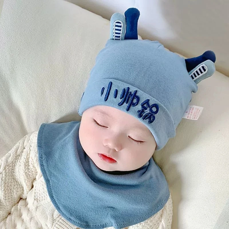 婴儿帽子可爱婴幼儿初生男女宝宝纯棉胎帽秋冬新生儿护囟门棒球帽