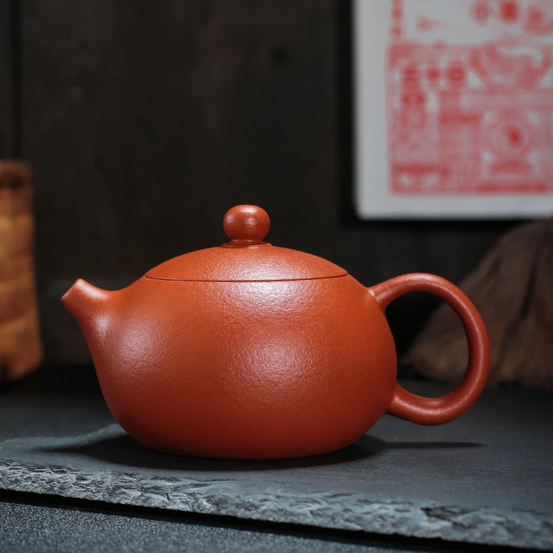 旋转朱泥大红袍小西施壶100毫升纯手工小容量单人茶具套装高启强