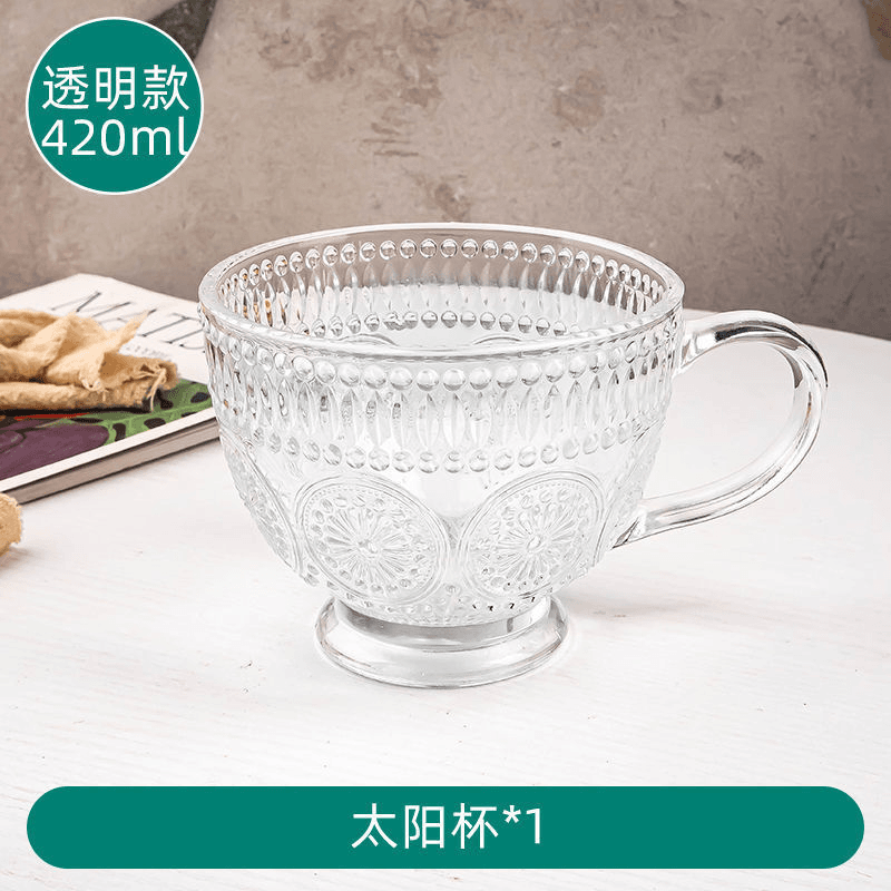 定制太阳花玻璃杯1个