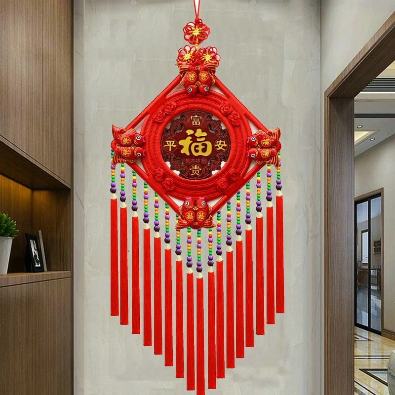 龙年民族风中国结新款客厅挂件福字乔迁电视背景墙玄关中国风挂件