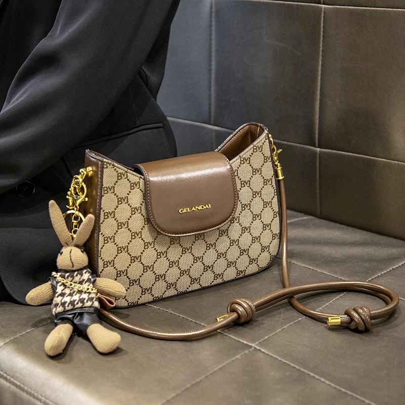 小众品牌女包时尚百搭单肩腋下包网红洋气印花斜挎包